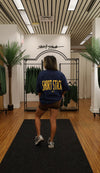 NEW- SHORT STACK TEE. Navy/ Mustard