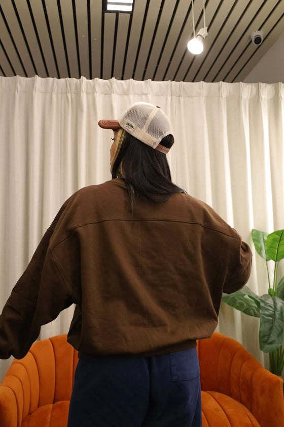 * Chocolate brown sweater