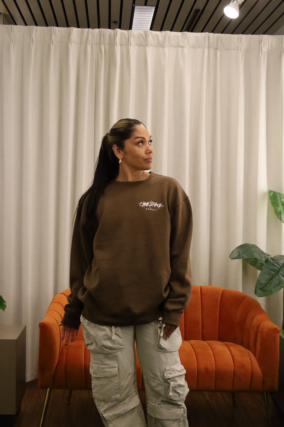 * Signature Crewneck - Brown embroidered