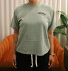 * NEW- signature women's box cut tee- Green wash