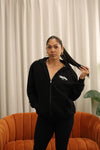 * Classic Zip Up Signature Hoodie- Black