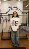 SS Jersey tee- Offwhite/Maroon
