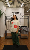 NEW- Hibiscus pixel tee- Heavy weight