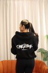 * Classic Zip Up Signature Hoodie- Black