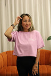 Bae- Big Aloha Energy- Vintage Wash Pink Crop Top