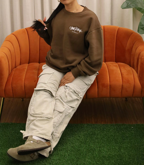 * Signature Crewneck - Brown embroidered