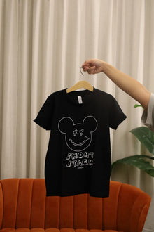  * Boo bash drop- Short stack vintage Mouse - kids black tee