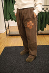 NEW- Straight-leg sweat pant - Pixel Hibiscus