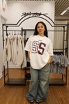 SS Jersey tee- Offwhite/Maroon