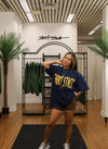 NEW- SHORT STACK TEE. Navy/ Mustard