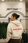 NEW- Retro logo cropped zip up hoodie